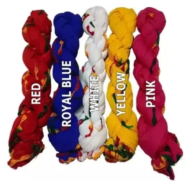 Cotton Blend Solid Dupatta for Women, Pack of 5 (Multicolor, 2 m)