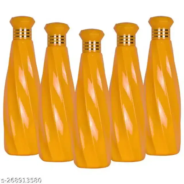 Water Bottle Set, Yellow, 1000 ml, Pack of 5