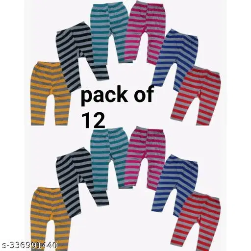 Woolen Thermal Bottomwear for Kids, Pack of 12 (Multicolor, 0-3 Months)