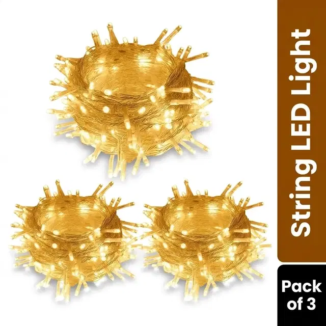 String LED Light - Yellow/Warm Pixel, Yellow/Warm Pixel & Yellow/Warm Pixel (Combo Pack of 3)