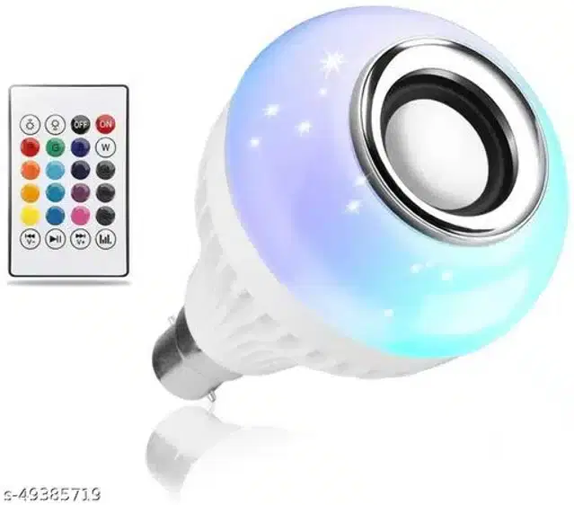 Remote Control Bluetooth Speaker cum LED Bulb, Multicolor