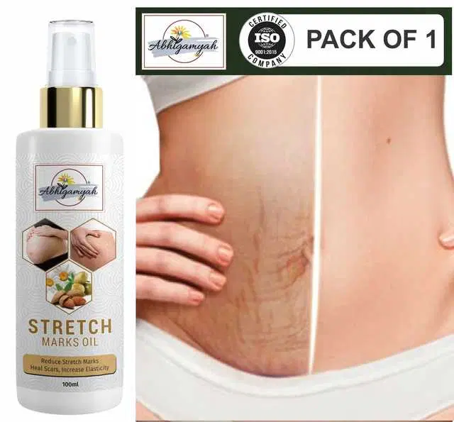 Abhigamyah Present Repair Stretch Marks Removal Natural Heal Pregnancy Breast, Hip, Legs, Mark Oil, 100 ml, Pack Of 1, A-979