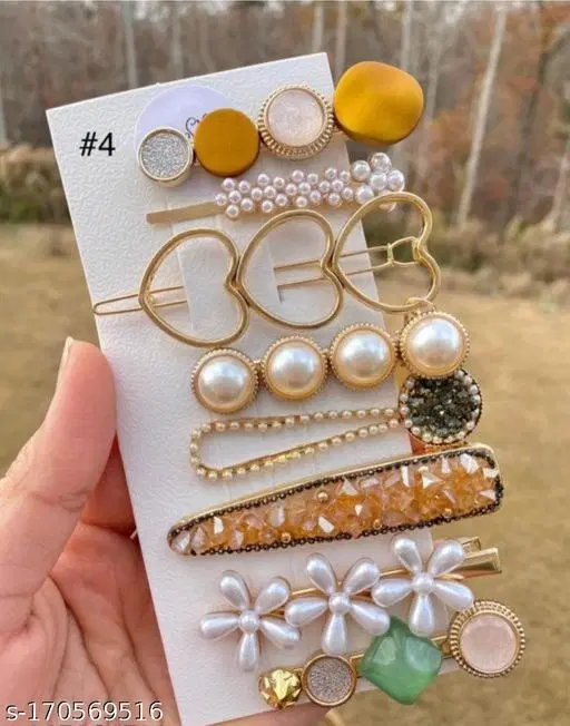 ABS Plastic Hair Clips for Women, Pack of 8 (Multicolor)