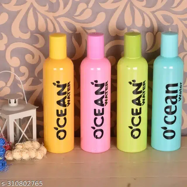 Plastic Water Bottles Set, Pack of 4, Multicolor, 500 ml