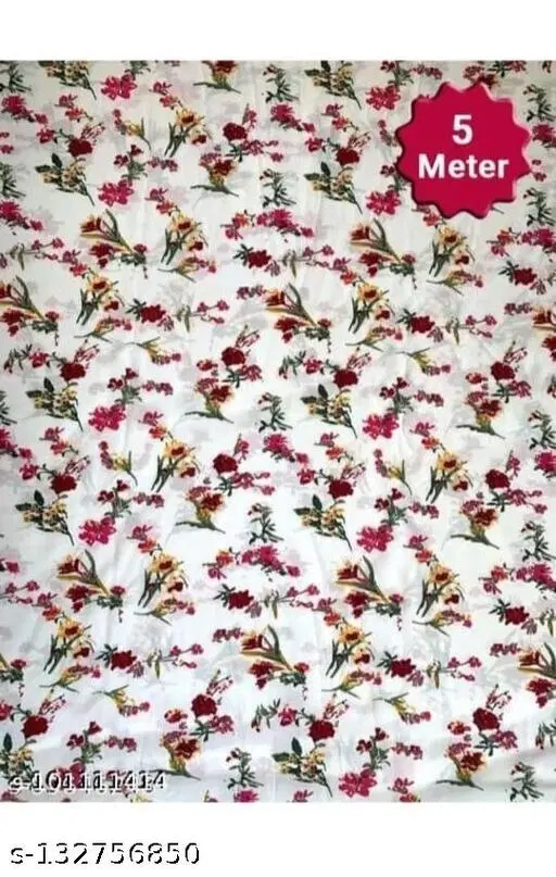 Crepe Fabric for Women (White, Un Stitched)