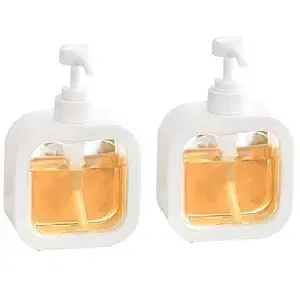 Plastic Refillable Liquid Soap Dispenser for Bathroom, Multicolor, 300 ml, Pack of 2