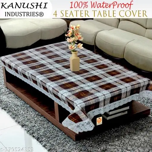 KANUSHI Industries® 100% Waterproof & Dustproof Plastic Center Table Cover For 4 seater(40*60-inch)(T-COVER-NW-NEW-09)