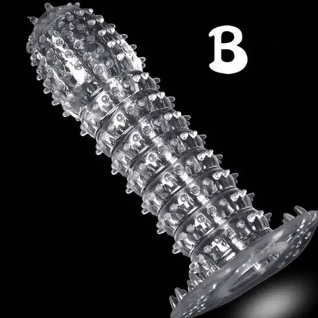 Crystal Dotted Reusable Condom for Men, Transparent