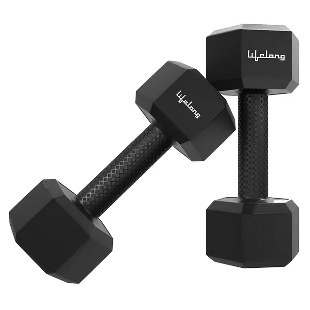 Lifelong Hex Dumbbells (1 Kg*2, Black)