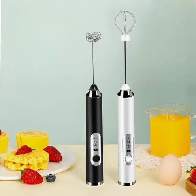 Immutable Frother Rechargeable, 3-Speed Electric Frother For Coffee With 2 Whisks, Coffee Frother Mixer, Stand-Up Design, For Cream, Latte, Cappuccino And For Butter Milk