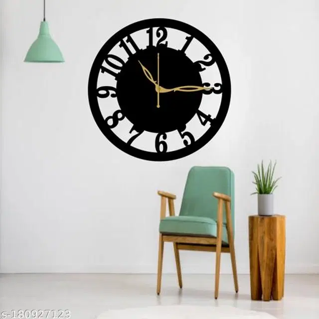 Wooden Wall Clock, Black