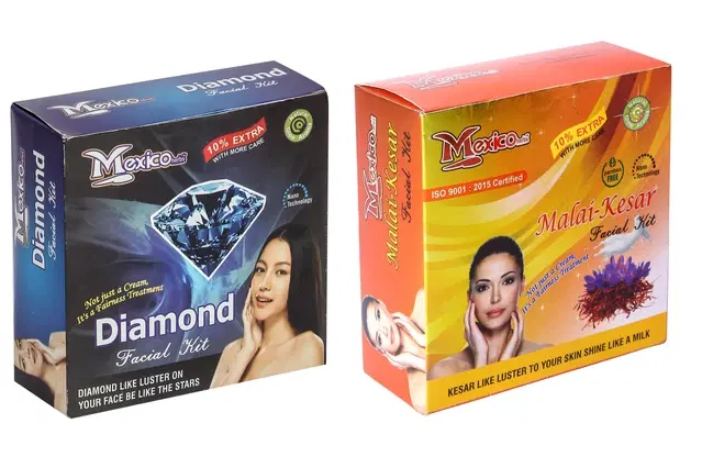 Maxico Herbs Diamond with Malai Kesar Facial Kits, Pack of 2