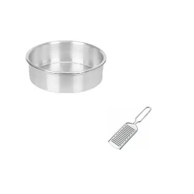 Stainless Steel Cheese Grater & Round Shape Cake Maker, Combo of 2