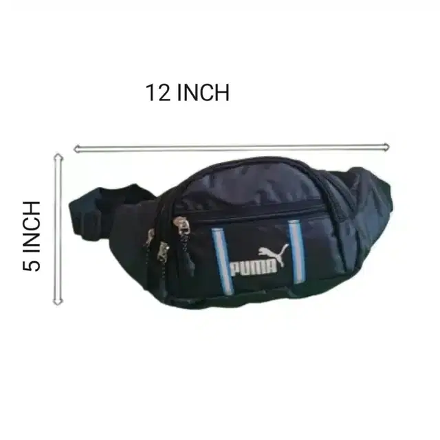 Polyester Waist Bag for Men & Women, Navy Blue