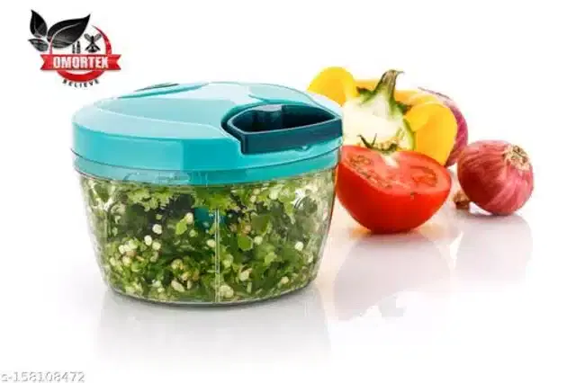 Plastic Vegetable Chopper, Blue, 550 ml