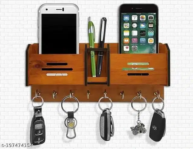 Wooden Mobile Holder, Brown