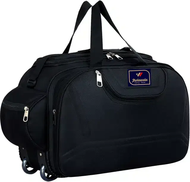 Nylon Traveling Luggage Bag with Wheels, Black,65 L