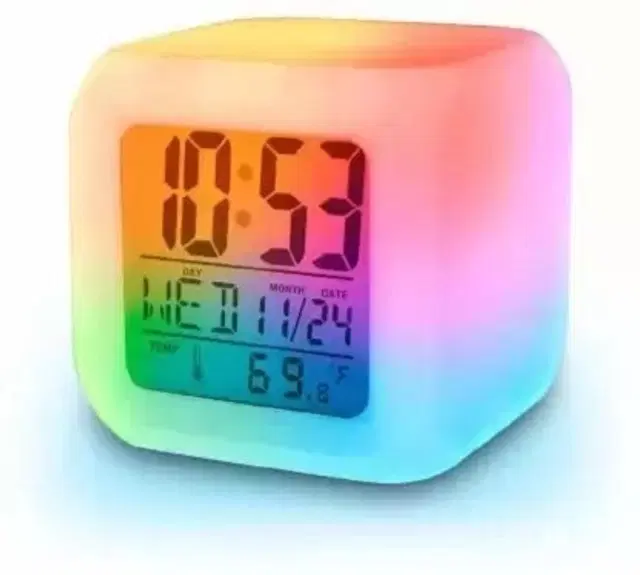 Digital Colorful Table Clock, Pack of 1
