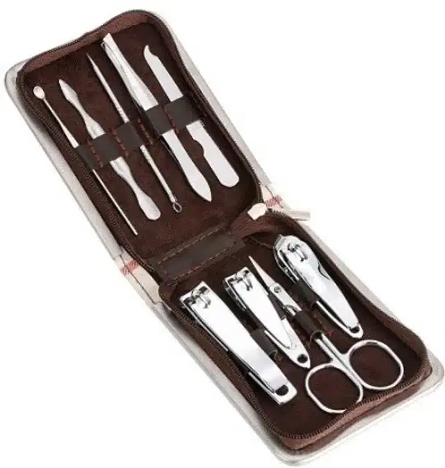 9 in 1 Manicure Tool Kit, Set of 1, Silver
