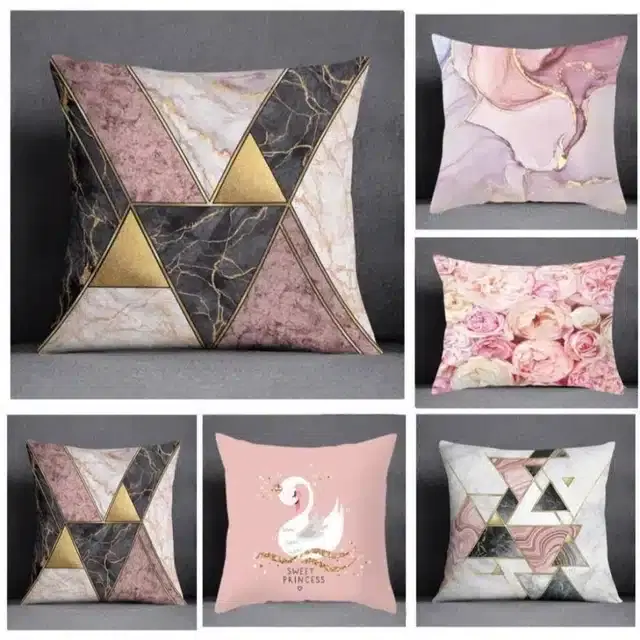 Printed Cushion Covers Combo, Multicolor, 16x16 Inches, Pack of 5