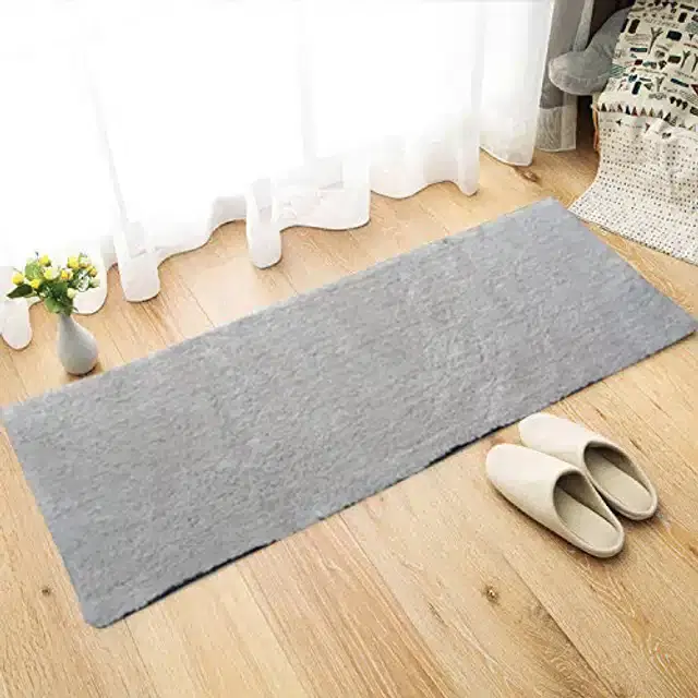 Abstract Bedside Runner with Antiskid Back, 20"x48", Brown