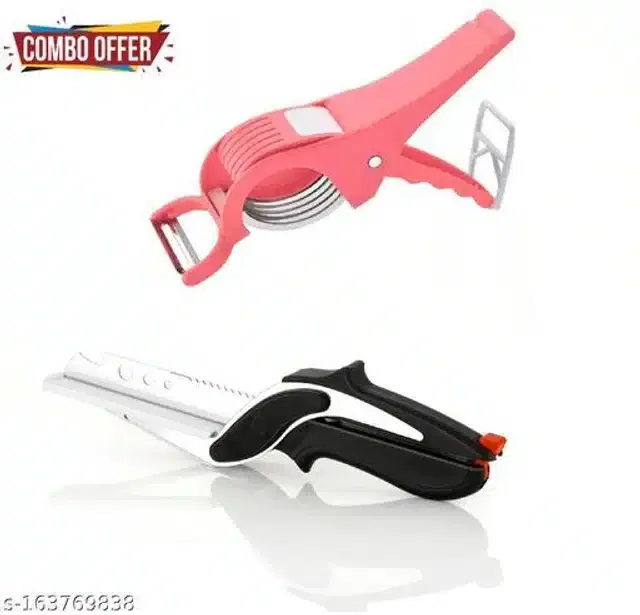 Plastic Vegetable Cutter with Clever Chopper for Kitchen, Assorted, Set of 2