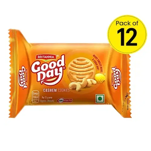 Britannia Good Day Cashew Cookies 12X60.1 g (Pack of 12)