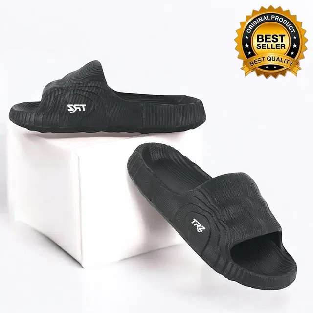 Sliders for Men (Black, 6)