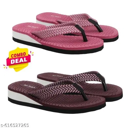 EVA Flip-flops for Women (Pink, 4) Pack of 2