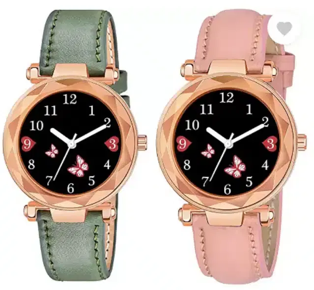 Analog Watch for Women, Pack of 2 (Multicolor)