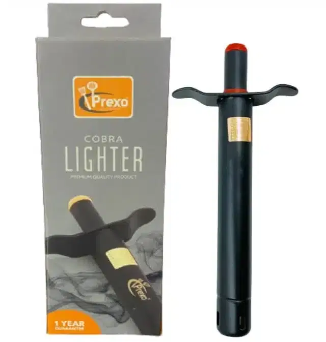 Prexo Easy Grip Metal Regular Gas Lighter, Black