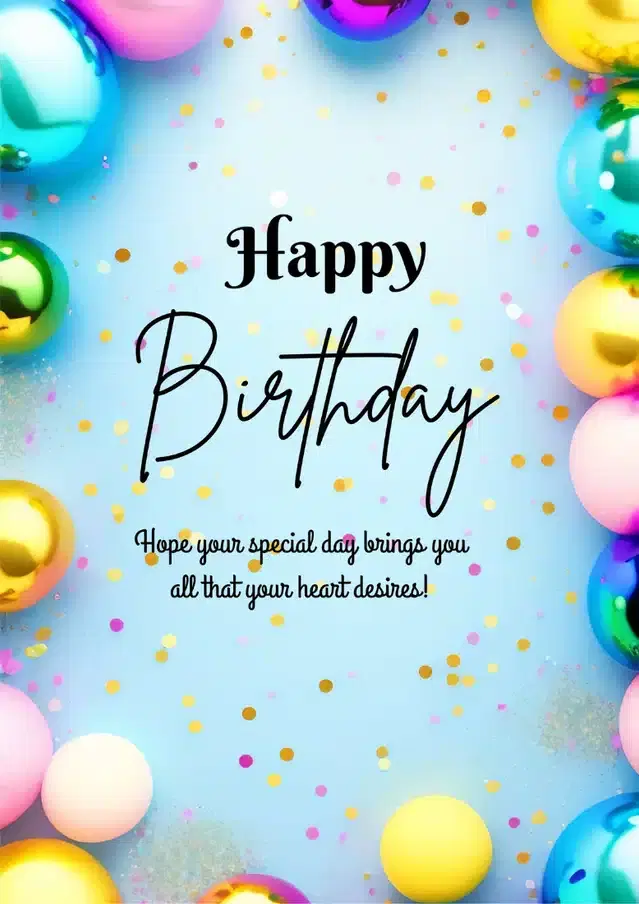 Birthday Greeting Card, Multicolor