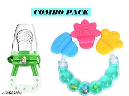 Baby Food Feeder And Silicone Teether Very Safe Combo