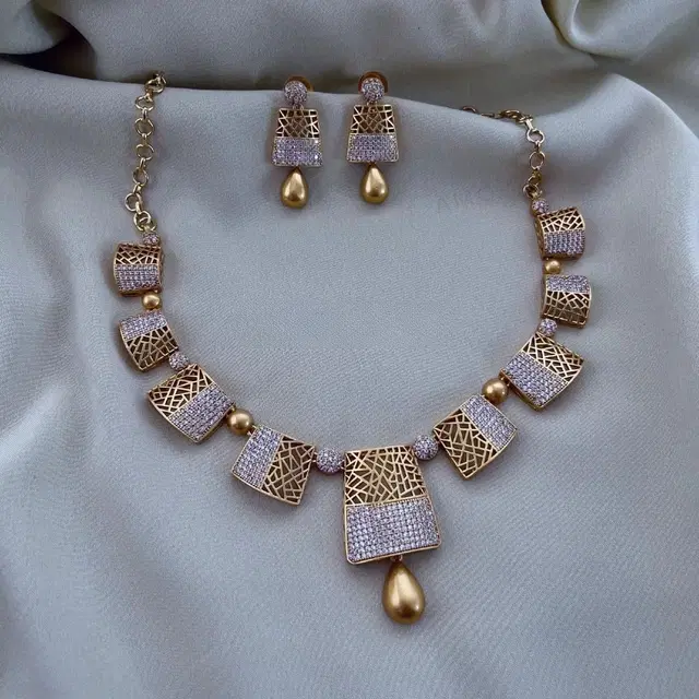 Party Wear Jewellery Set for Women (Purple, Free Size)