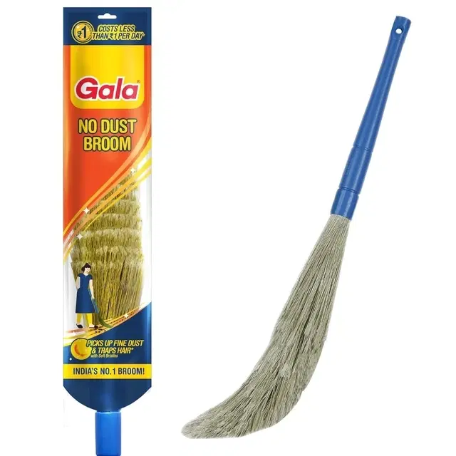 Gala No Dust Floor Broom, Jhadu (Plastic & Grass)