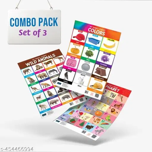 Bookford Publications My small chart Alphabet+Wild Animals & Colors (Set of 3)