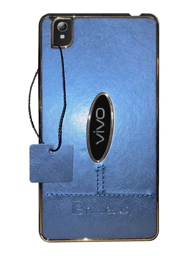 Synthetic Pu Leather Back Cover For Vivo Y51L,  2015 / Vivo 1707, Blue