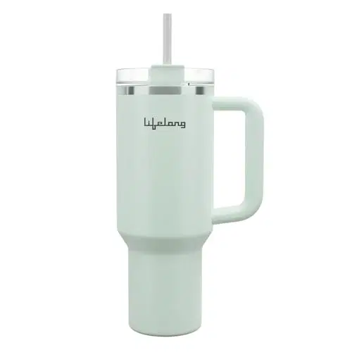 Lifelong Double Walled Vacuum Insulated Tumbler With Handle1200 ml- Retro Mint (lltbr08)