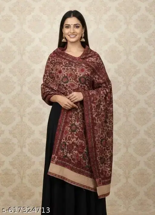 Woolen Shawl for Women (Beige, Free Size)