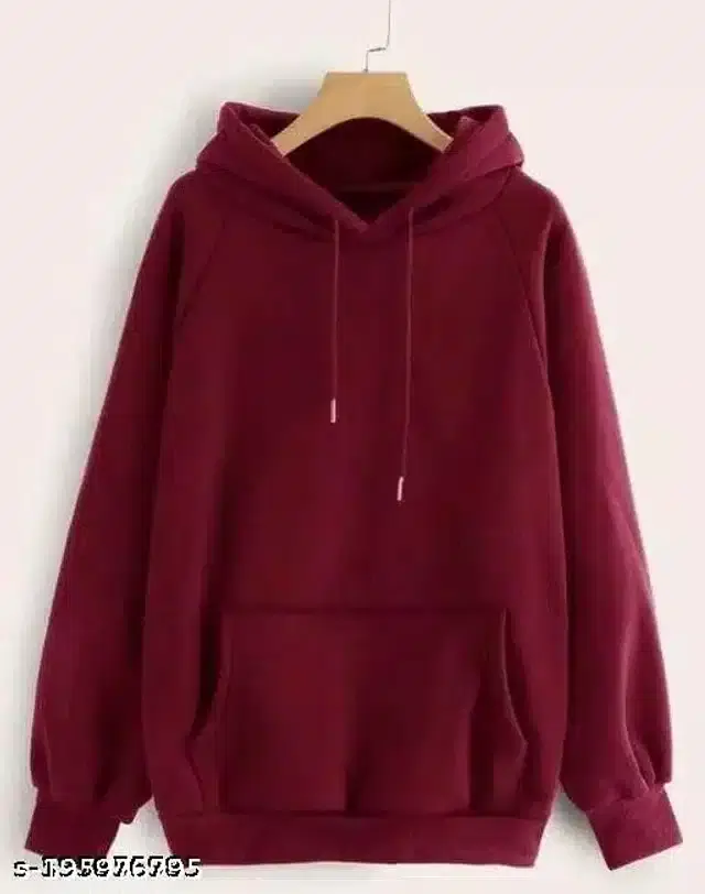 Full Sleeves Solid Sweatshirt for Women (Maroon, XL)