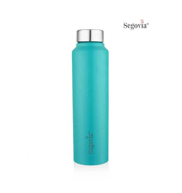 Segovia Aqua Single Walled Stainless Steel Sports Water Bottle with SS Cap, Teal, 1000 ml, SS-4