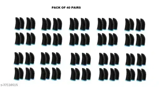Elastane Pubg Finger Sleeves For Gaming, Black, Pack Of 40, Dv-26
