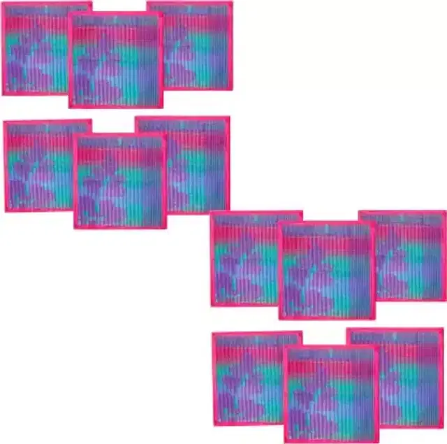 Plastic Floor Mat, Pack of 12, Multicolor, 16x18 Inches