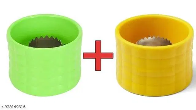 Plastic Corn Seeds Peeler, Yellow & Green, Pack of 2