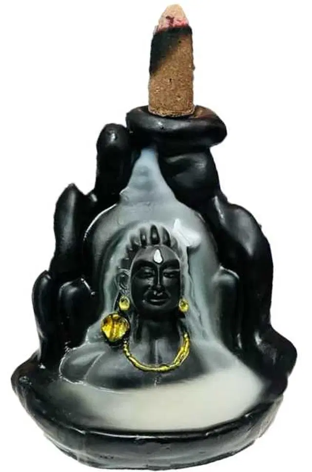 Lord Adiyogi Mahadev Cone Incense Holder, Black With 21 Free Cones
