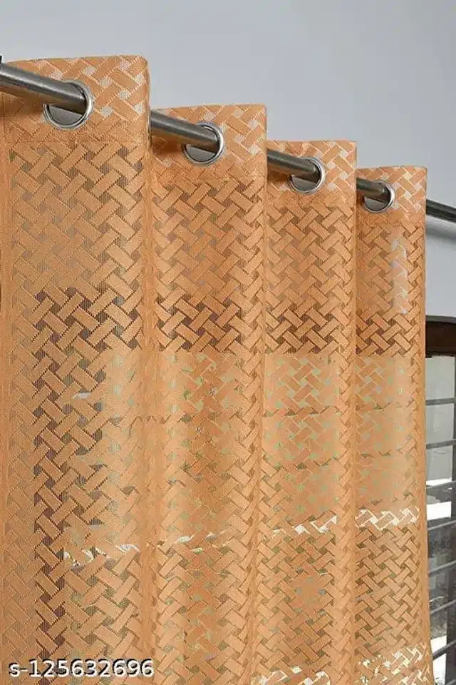 Curtains for Door, Gold, 5x4 feet, Pack of 2