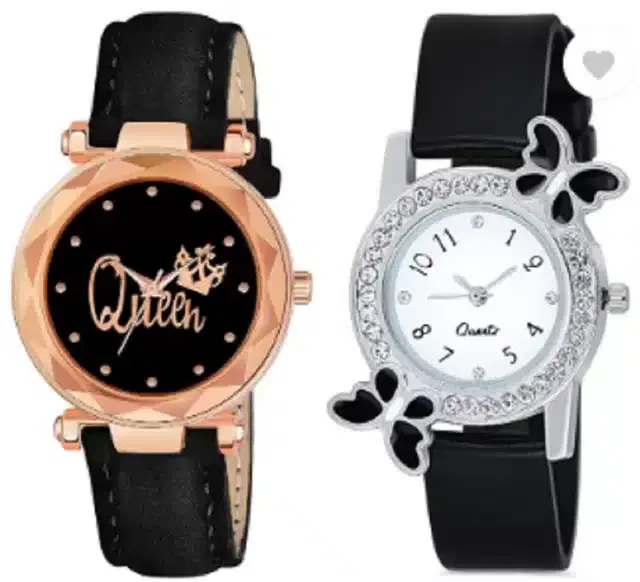 Analog Watch for Women, Pack of 2 (Multicolor)