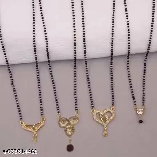 Single Strand Mangalsutra for Women, Pack of 4 (Free Size, 18 inch)