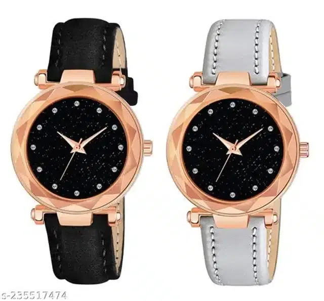 Analog Watch for Women, Pack of 2 (Multicolor)