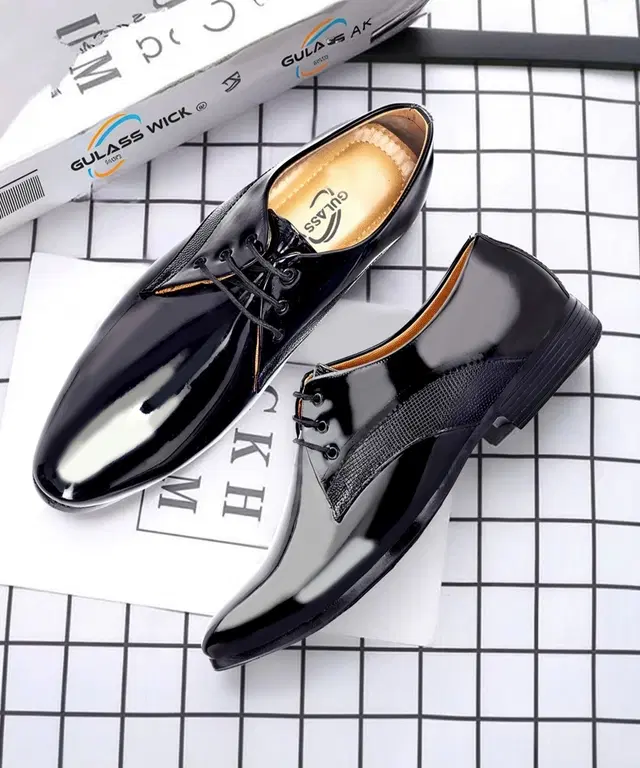 Lace Up Formal Shoes for Men (Black, 6)